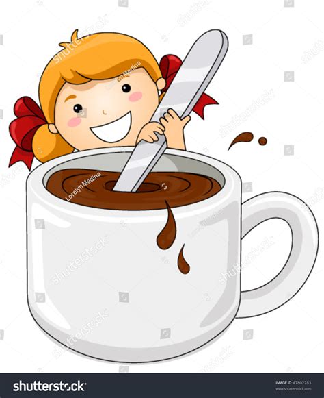 Girl Hot Chocolate Drink Vector Stock Vector Royalty Free 47802283