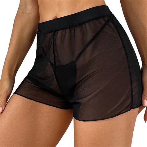 Xuapaodt Women S Swim Shorts Wrap Mesh Women Beach Bikini Wraps Shorts