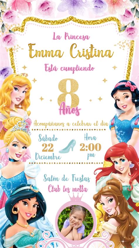 Actualizar 21 Imagen Invitacion Cumpleaños Princesas Disney Viaterra Mx