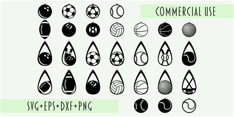 Sports Earring Svg Cricut Template Digital Download Xeireprint