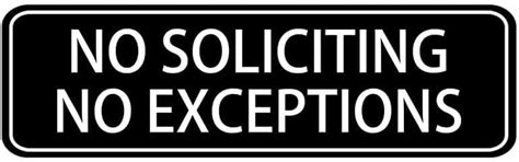 Acrylic Sign 3x8 Inch No Soliciting No Exceptions Sign For Door Wall