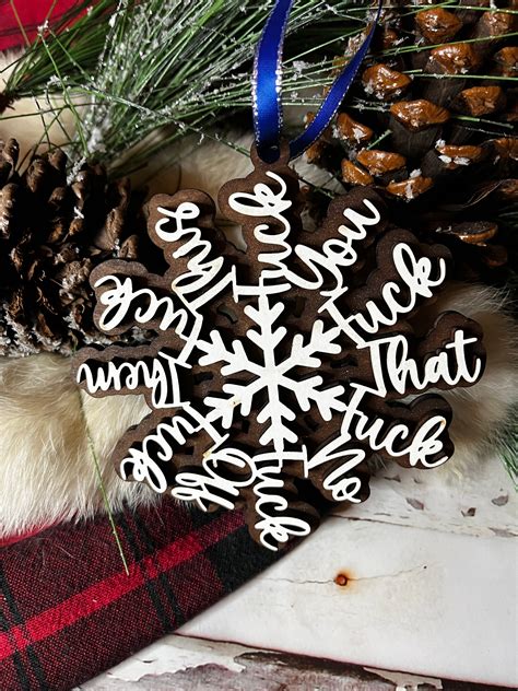 Fuck Flake Fuck Ornament Irreverent Ornament Inappropriate Gift Swear Word Fuck You Fuck
