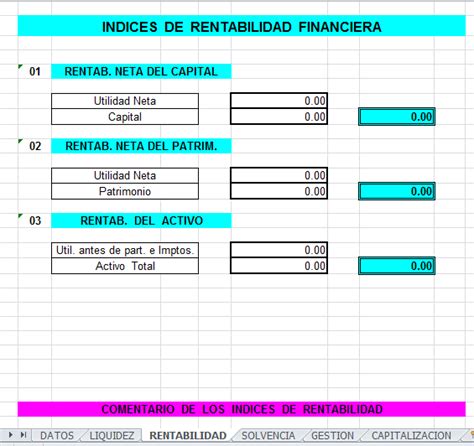 Ratios Financieros Archivo Excel