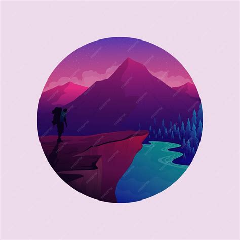 Premium Vector Hiking Mountain Logo Design Landscape Vector Illustration