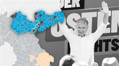 Karte zeigt Der Erfolg der AfD in Thüringen und Sachsen im Vergleich