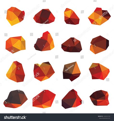 Glowing Coal Hot Embers Set Isolated Stock Vector Royalty Free Shutterstock