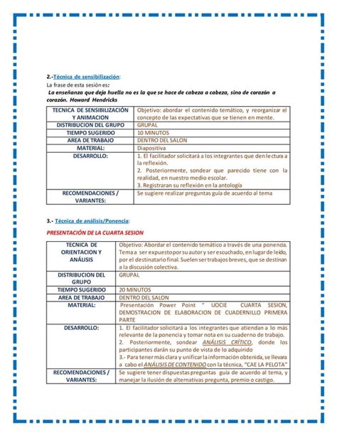 Cartas Descriptiva Sesion Pdf