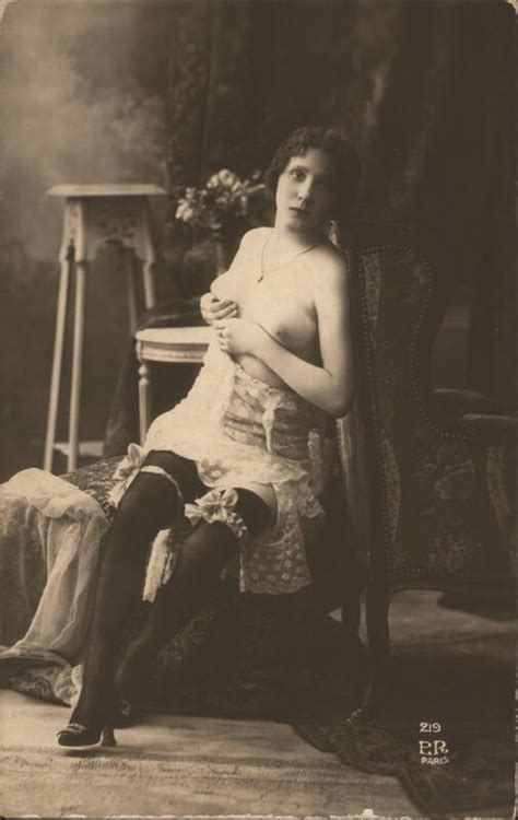 French Woman In Lingerie Vintage Postcard French Nudes Postcard