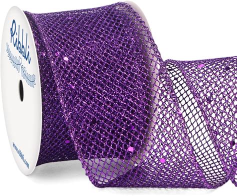 Amazon Ribbli Purple Glitter Wired Ribbon For Christmas Tree