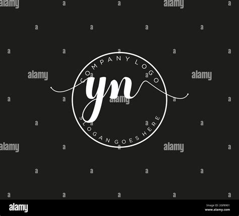 YN Feminine Logo Beauty Monogram And Elegant Logo Design Handwriting