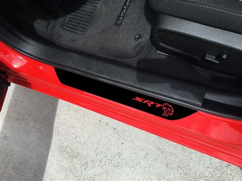 2X HELLCAT SRT Dodge Challenger Vinyl Door Sill Decals 2015 2018