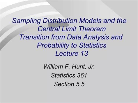 Ppt Sampling Distribution Models And The Central Limit Theorem