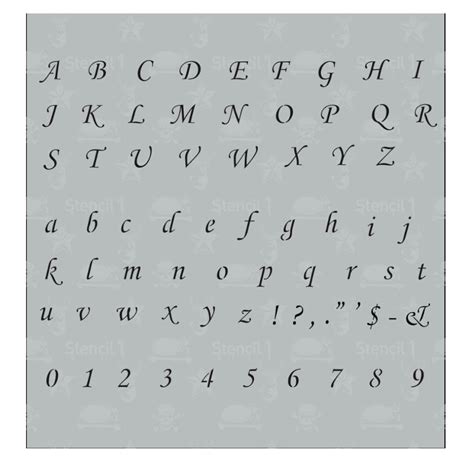 Corsiva Alphabet Stencil Set Elegant Calligraphy Letters For Crafts
