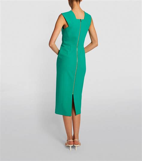 Roland Mouret Green Tikal Midi Dress Harrods Uk