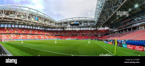 Moscow, Russia – June 20, 2017. Interior view of Spartak Moscow stadium ...