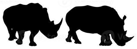 A Pair Of The Rhino Silhouette For Logo Pictogram Website Art