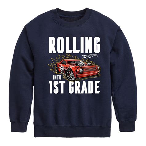 Hot Wheels Rolling Into St Grade Youth Crewneck Fleece Sweatshirt