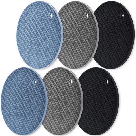 Suswim Pcs Silicone Trivet Mats Heat Resistant Pot Holders Multipurpose Non Slip Hot Pads