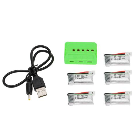 3 7 V 260 MAh Lipo Battery 5pcs And X5 Charger For Eachine H8 JJRC H8