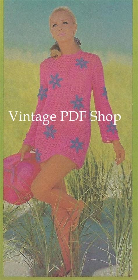 Vintage Crochet Bikini Bathing Swimsuit And Two Beach Cover Ups Patterns Sz Instant