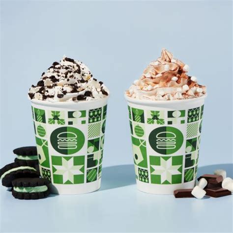 Nov Onward Shake Shack Christmas Mint Cookies Cream Shake Frozen Hot Cocoa Shake