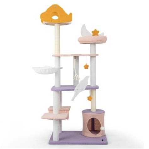 Hivvago Cute Cat Tree Cats Multi Level Tall Cat Tower With Sisal