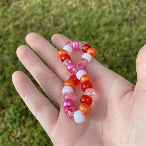 Lesbian Pride Flag Kandi Bracelet Beads Depop