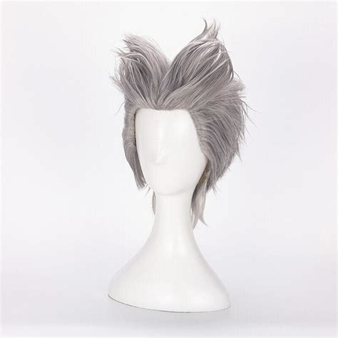 Garou Cosplay Wig One Punch Man Short Mixed Silver Grey Etsy