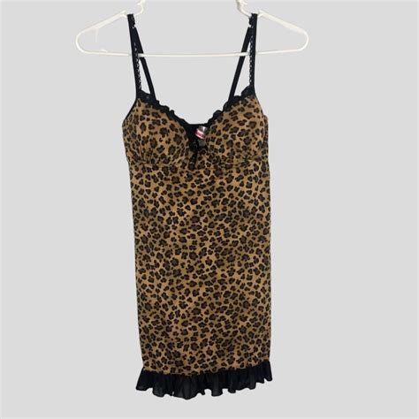 Dollhouse Cheetah Print Chemise Lingerie Top With Depop