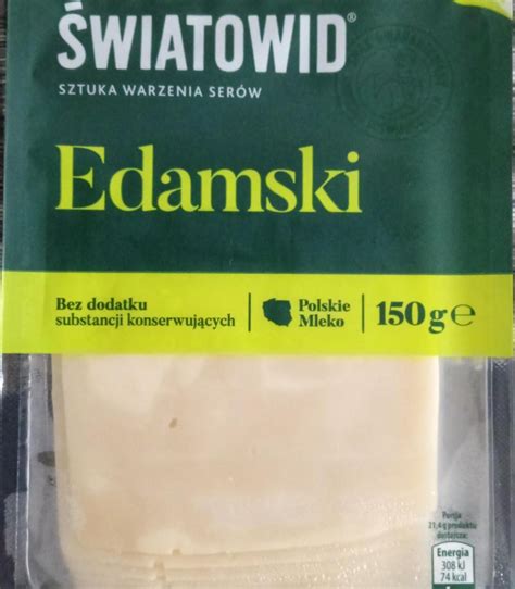 Edamski Światowid kalorie kJ a nutriční hodnoty KalorickéTabulky cz