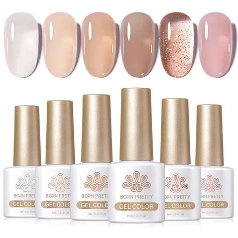 Amazon Born Pretty Jelly Gel Nail Polish Nude Set Crystal Transparent Translucent Sheer