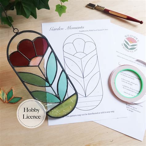 Botanical Stained Glass Pattern Stained Glass Patterns - Etsy UK