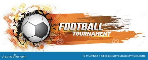 Web Header Or Banner Design For Football Tournament With Soccer Stock
