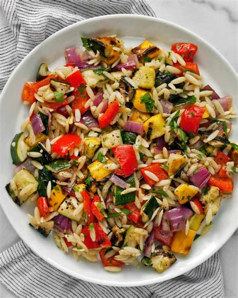 Easy Grilled Vegetable Orzo Salad Last Ingredient