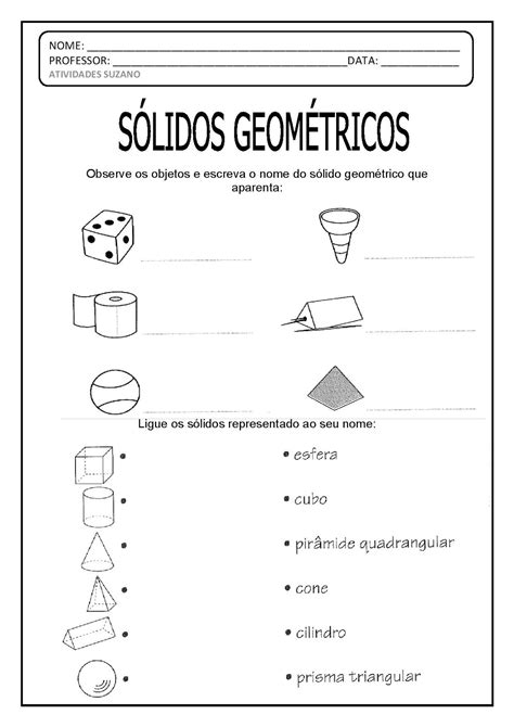 Atividades Figuras Geométricas Espaciais 4 Ano - Atividades Figuras Geométricas Espaciais 4 Ano - ZULEDU