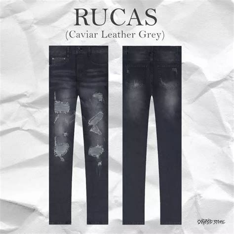 jual rucas season  rucas grey caviar leather jeans celana
