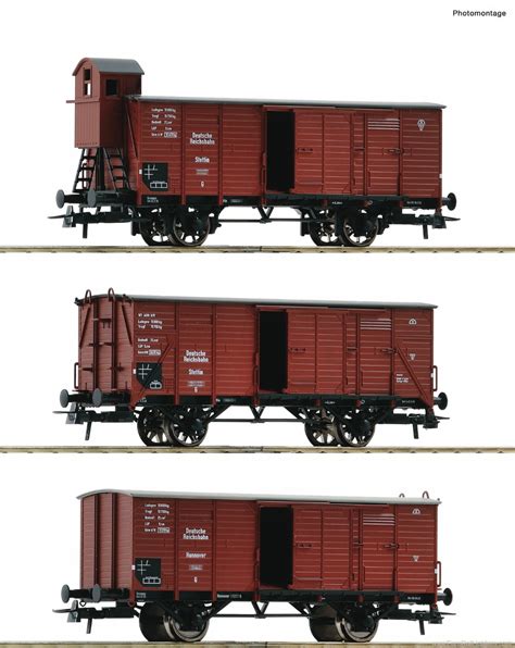 Roco Ho Drg Piece Set Covered Goods Wagon