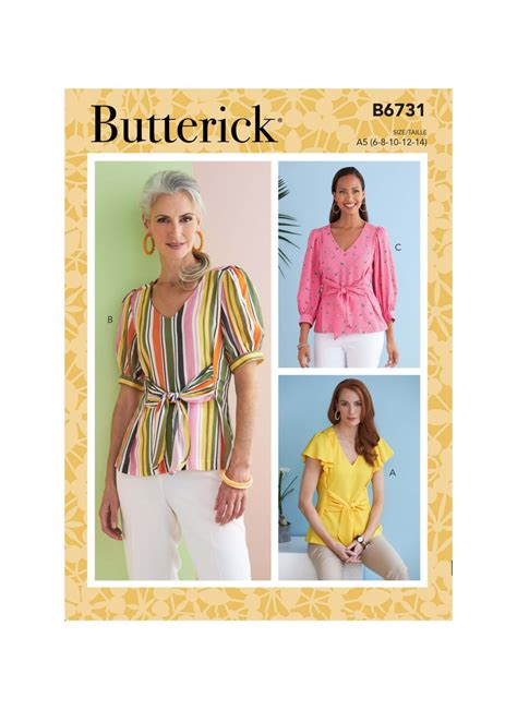 Butterick Sewing Pattern B6731 Misses Top Sewdirect