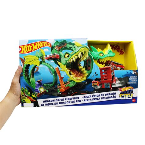 Bộ Đồ Chơi Rồng Xanh Phun Lửa Hot Wheels HDP03 FAHASA