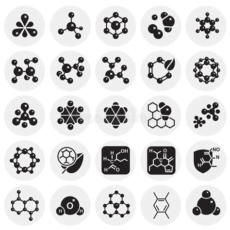 Molecula Icons Set On Circles Background For Graphic And Web Design