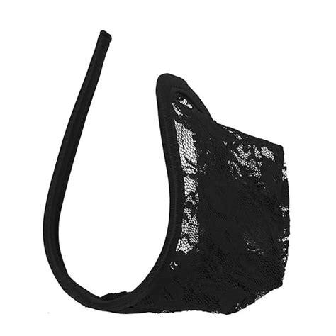 Chictry Men S Floral Lace C String Underwear Invisible C Strap Thongs Lingerie Briefs Black One
