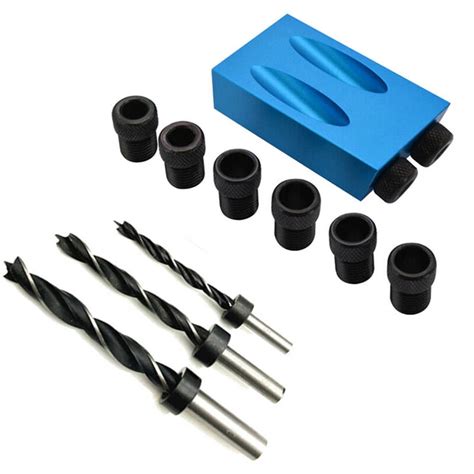 Pcs Set Pocket Hole Screw Jig With Dowel Drill Set Oblique Hole