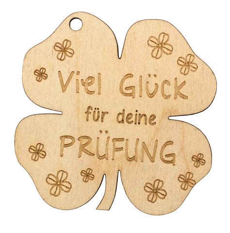 Holzkleeblatt Viel Glück für deine Prüfung 31211