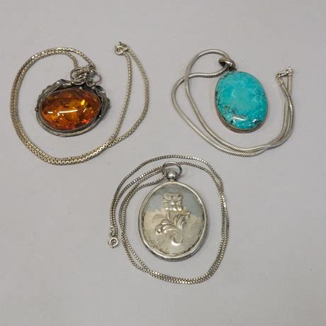 Sex Delar Smycken Silver Bl A H Nge Med M Lad Dekor Smycken Delstenar Broscher H Ngen