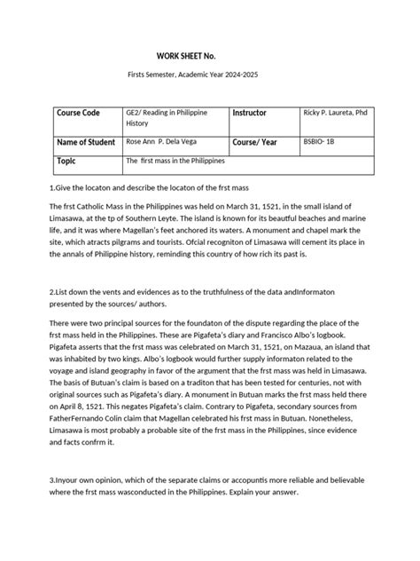 The First Mass Pdf