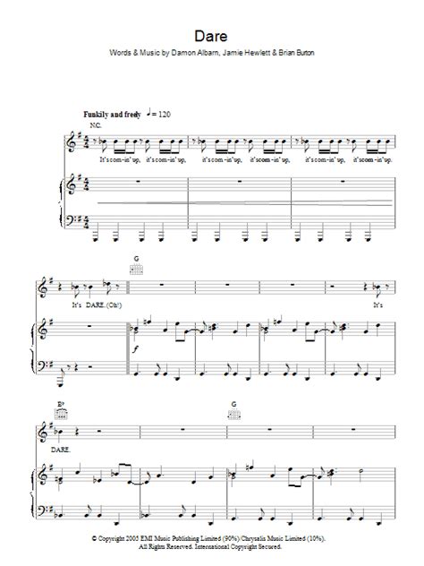Dare Sheet Music Direct