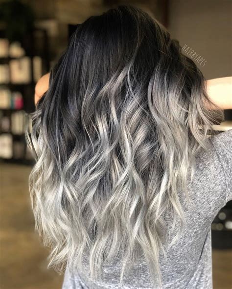 60 Ideas Of Gray And Silver Highlights On Brown Hair Balayage Long Hair Silver Hair Color