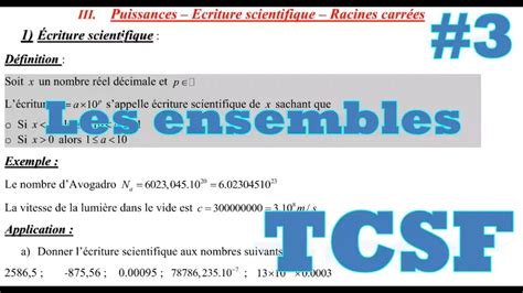 Les Ensembles Des Nombres Partie Cours Et Exercices Tcs Maths