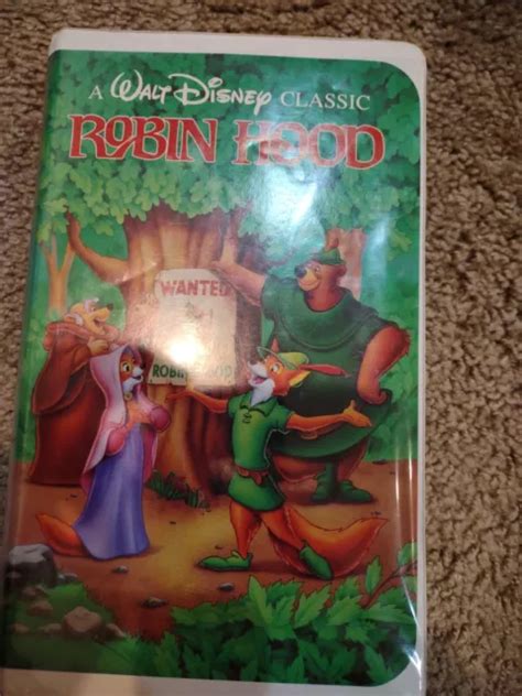 Walt Disney Classic Robin Hood Vhs Tape Black Diamond Edition Mint