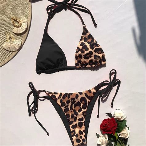 Kaufe Micro Bikini Sexy Brasilianische Biquini Bikinis Set Leopard Frauen Badeanzug Weibliche